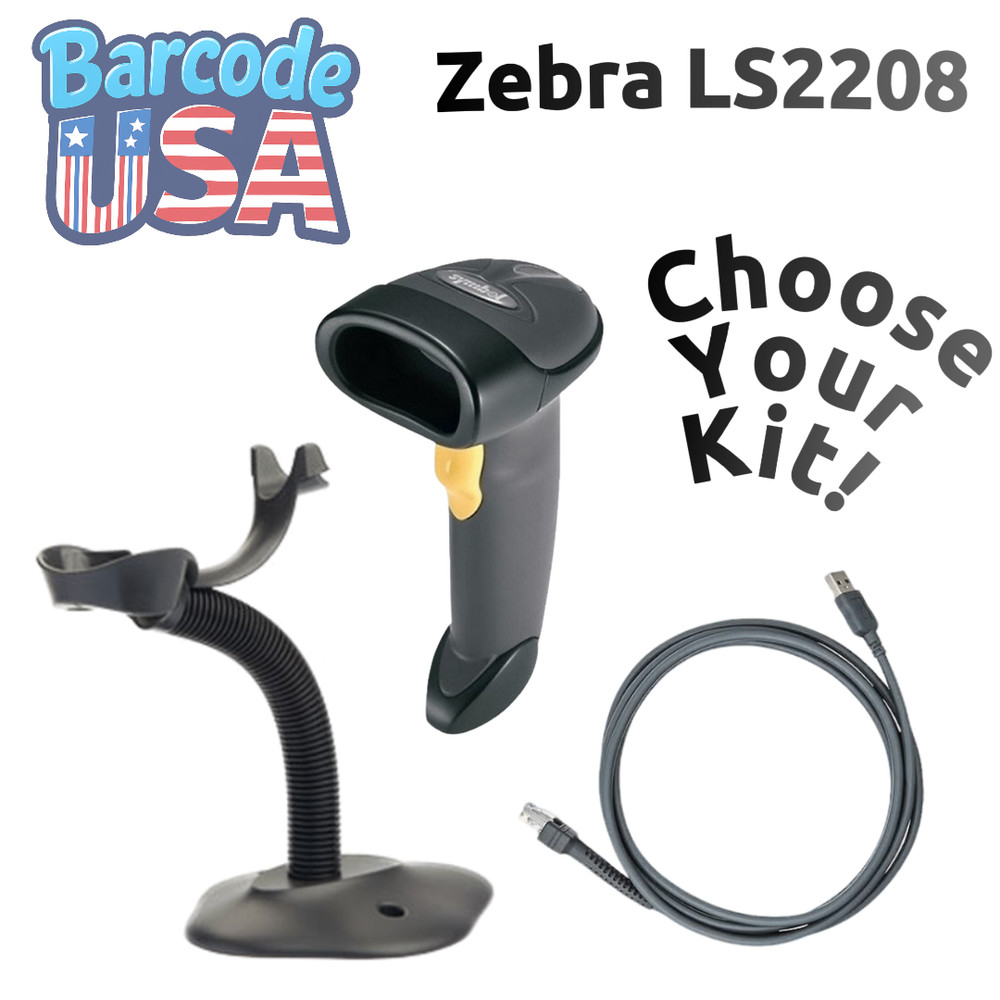 ✅Zebra Symbol LS2208 1D Laser Barcode POS Barcode Scanner LS2208-SR20007!🔥⭐