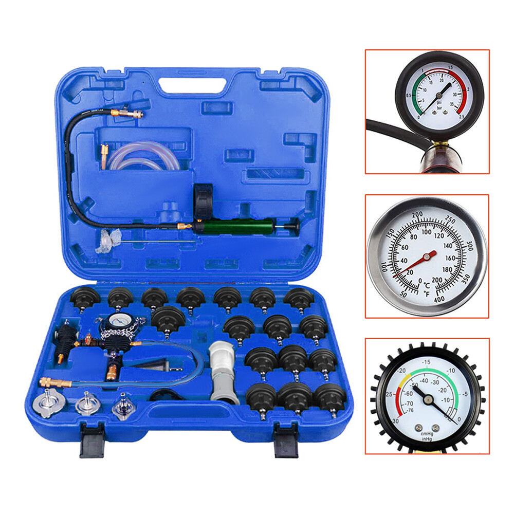 28 PCS Radiator Pressure Tester Vacuum-Type Cooling System Refill Kit Tool