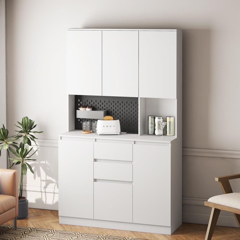 Freestanding Kitchen Storage Sideboard with  3 AC Outlets