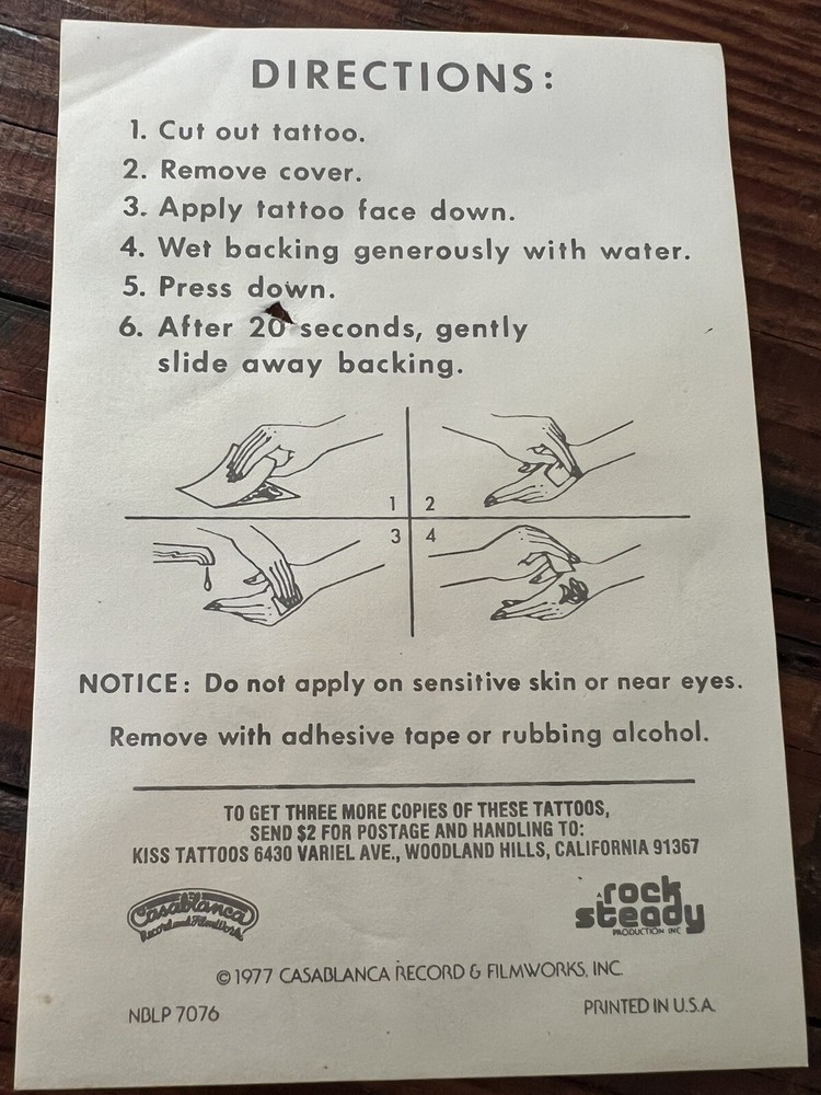 Vintage 1970’s KISS Stickers & Tattoos