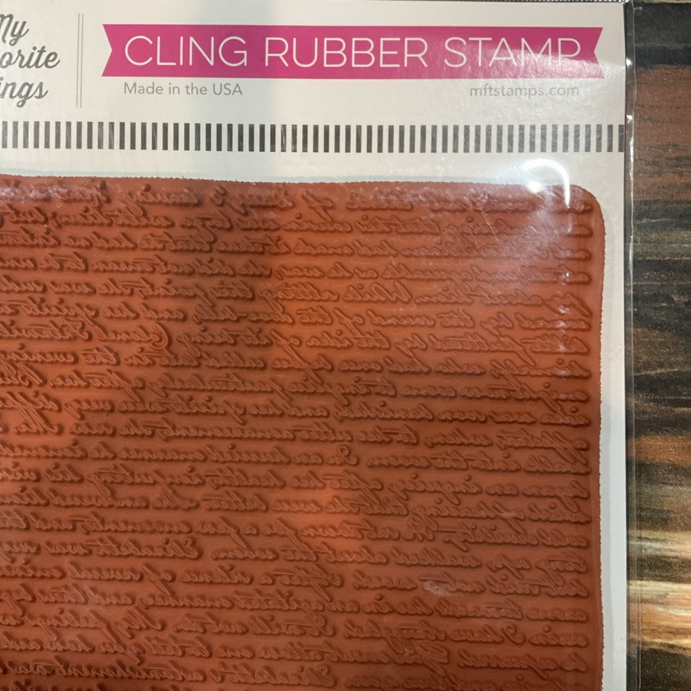 My Favorite Things Romantic Script Background Stamp NIP