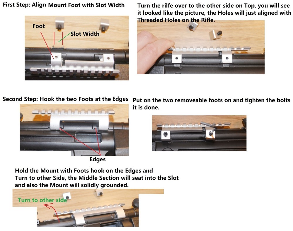 Claw Mount For Scope and Dot Sight Aluminum Anodized Silver Finish