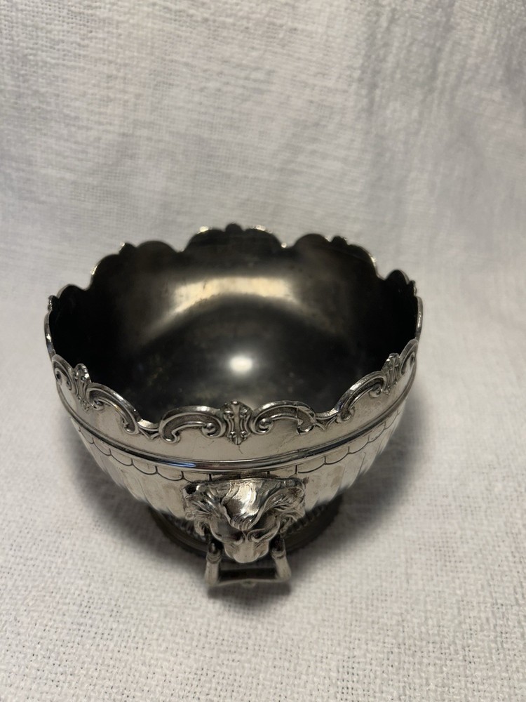 Victorian Style Monteith Bowl Hallmarked Silverplate