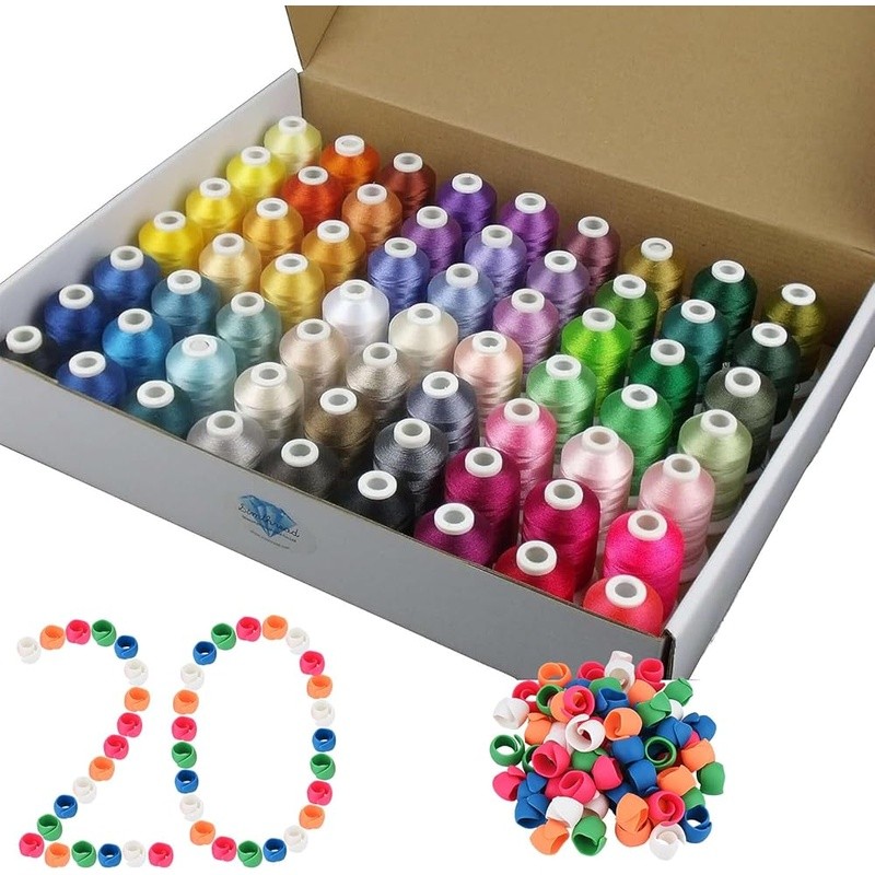 Polyester Embroidery Thread Kit 550Yards 100% Durable Colorfast High Tenacity US
