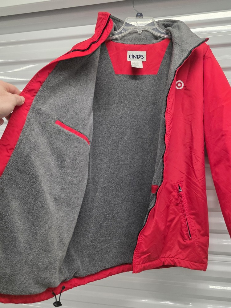 Authentic Target SECURITY Employee Jacket Cintas Sz L Reflective Fleece Lining