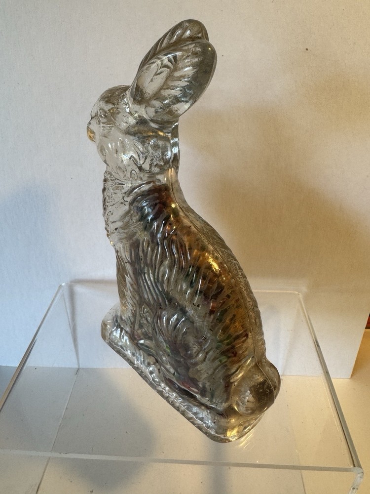 Vintage Glass Easter Bunny Rabbit Candy Container