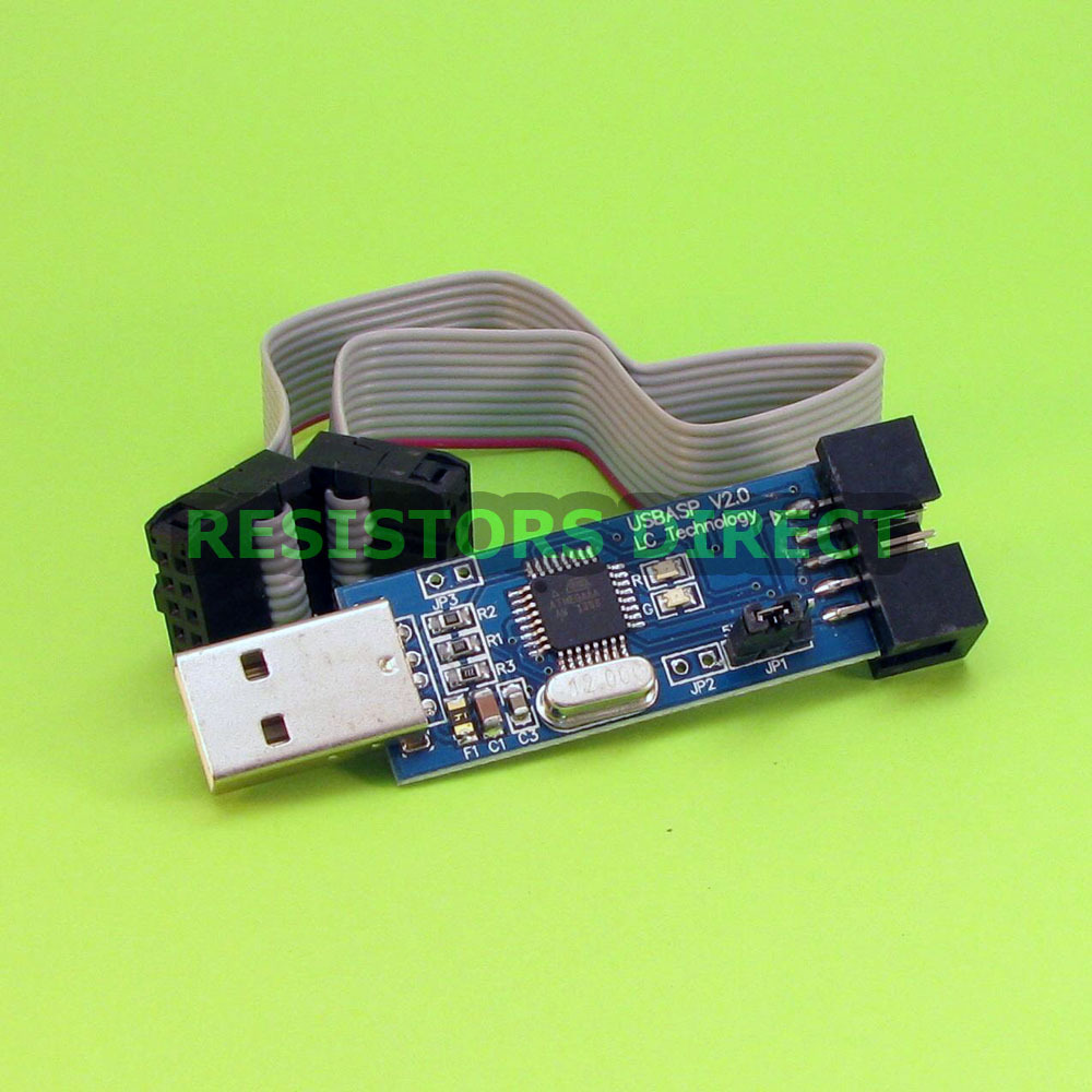USBasp v2.0 USBISP AVR 10 Pin USB Programmer for ATMEGA8 With Ribbon Cable Y18