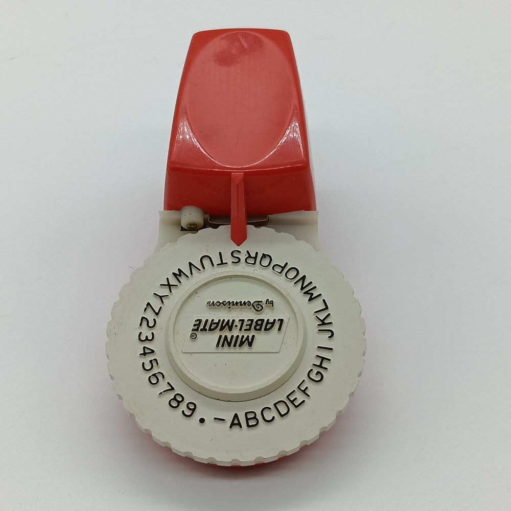 Mini Label Mate Dennison Label Maker Red Vtg