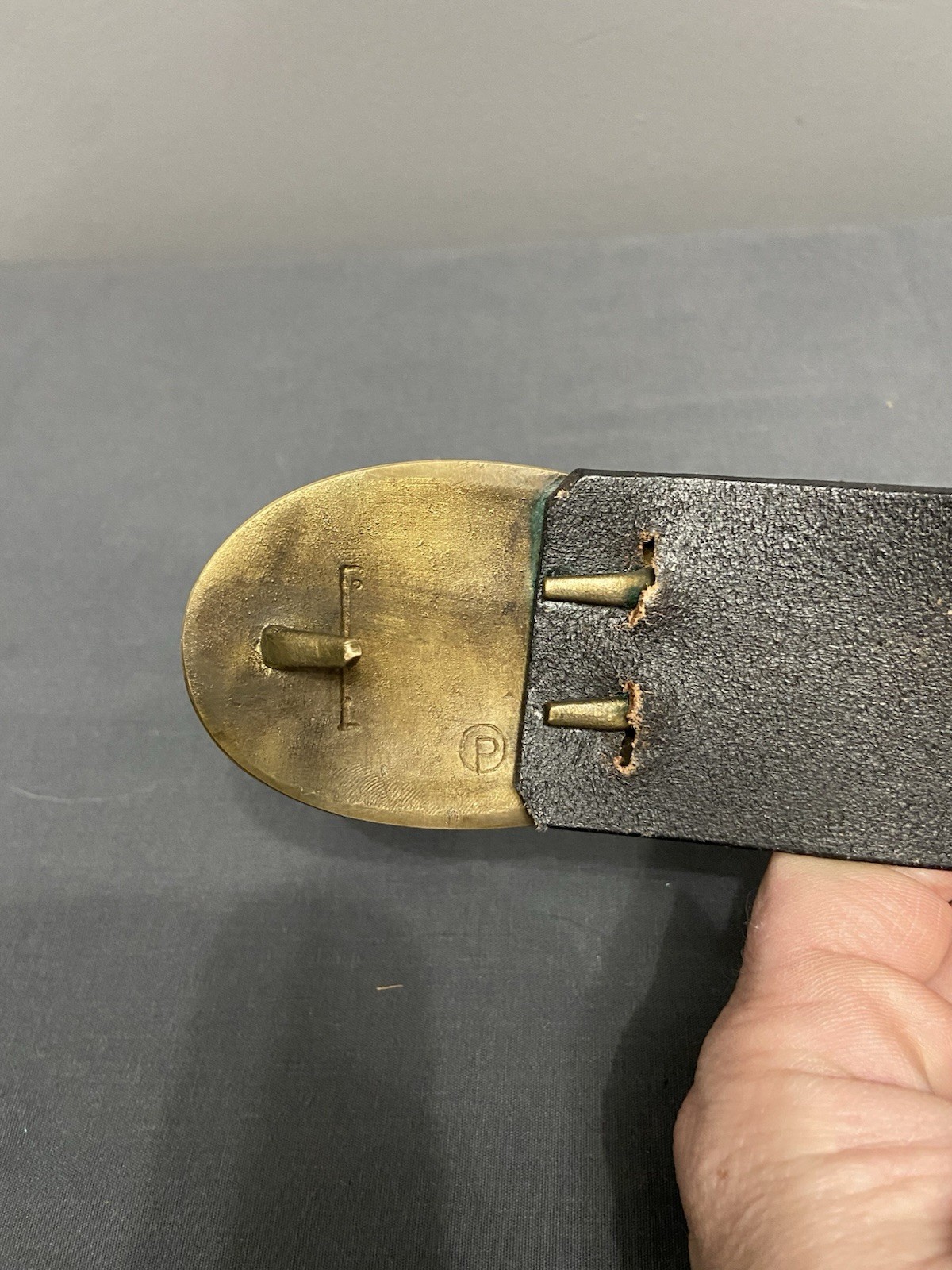 Reproduction US Civil War Leather Belt W/Brass US Buckle REENACTOR ESSENTIAL