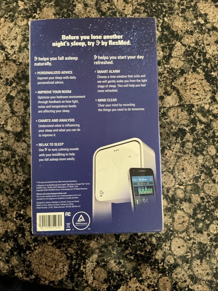 ResMed S+ Sleep Better SleepSensor Technology Personal Sleep Solution Silver