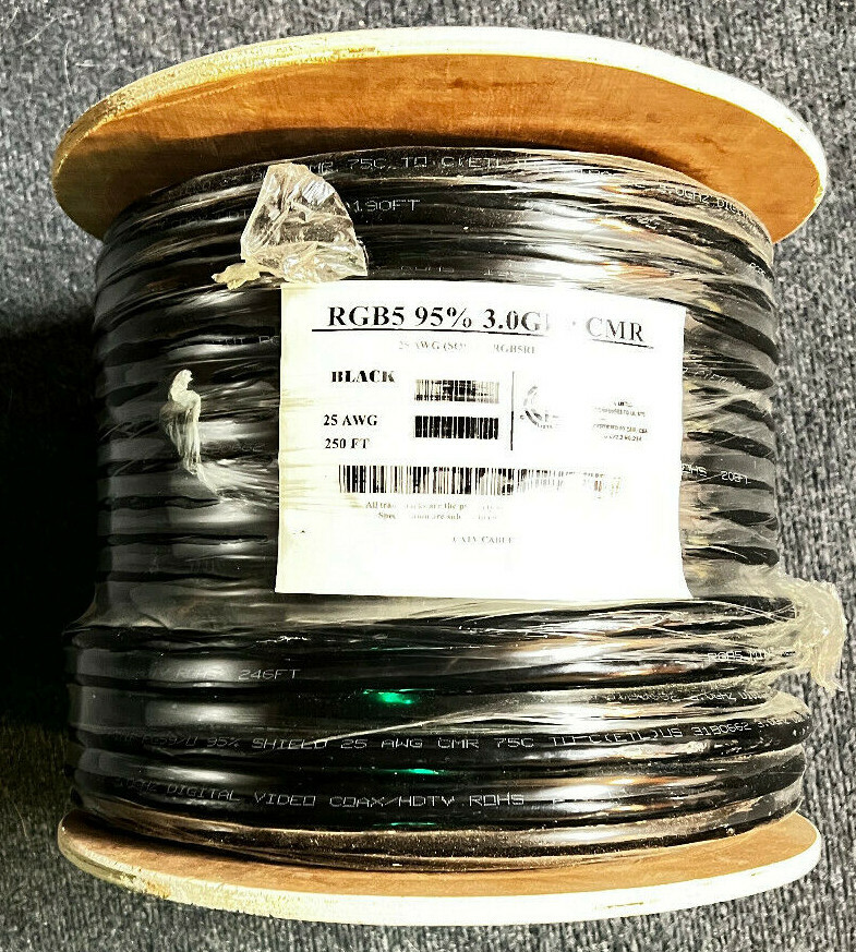 5 FT Solid Copper Mini Composite RGB 5 Shielded HDTV Coax Digital Video Cable