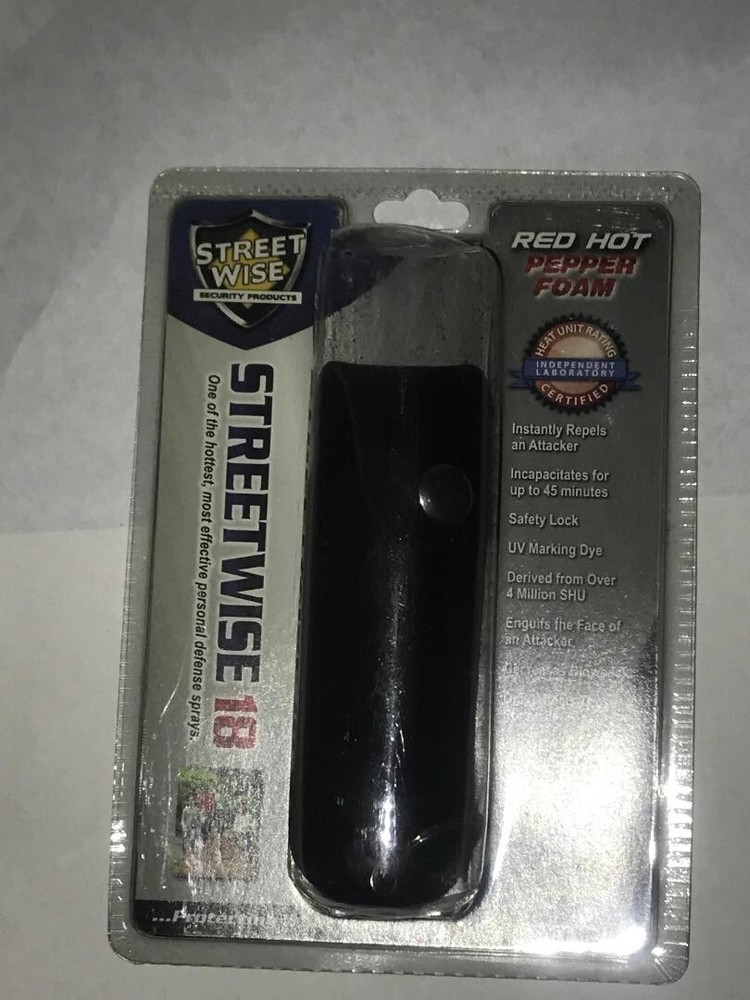 FOAM Pepper Spray 1/2 oz Black case and key ring