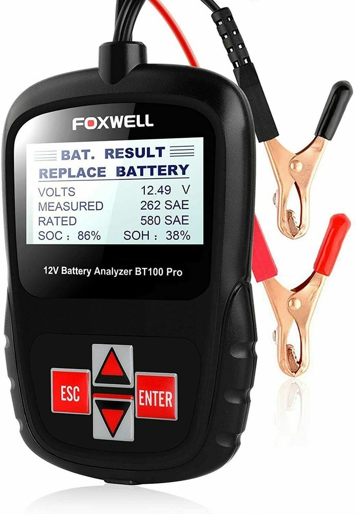 FOXWELL BT100 Pro - Auto Battery Tester & Charger with Cranking Function