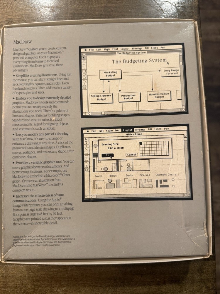 Vintage Software Macintosh MacDraw 1984