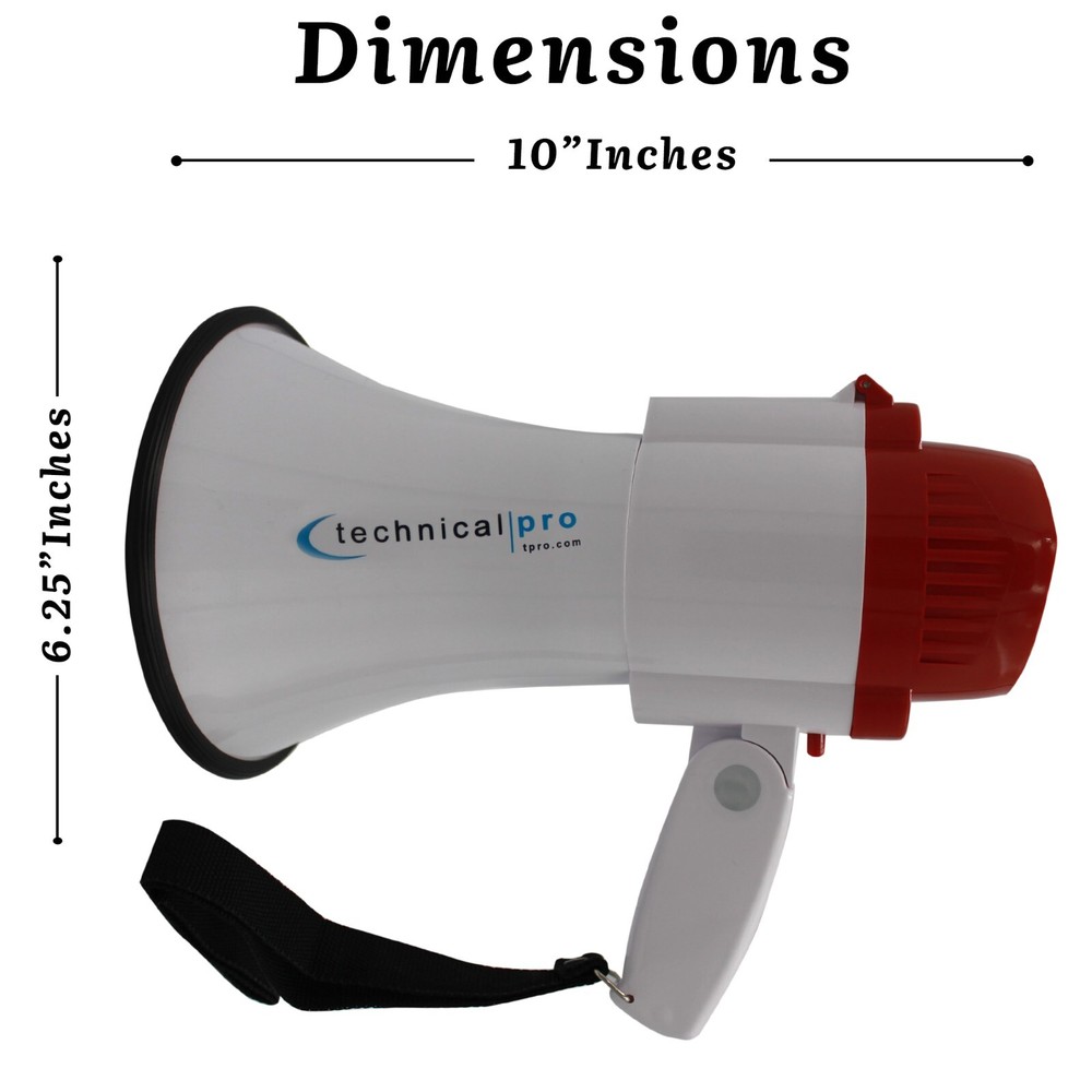 Portable Megaphone Bullhorn PA System Siren Record Function Adjustable Volume