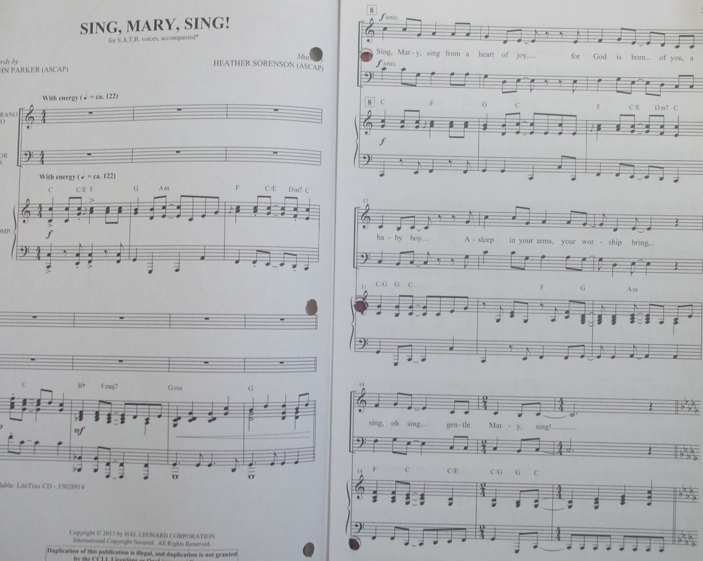 Sing, Mary, Sing! SATB single copy FS