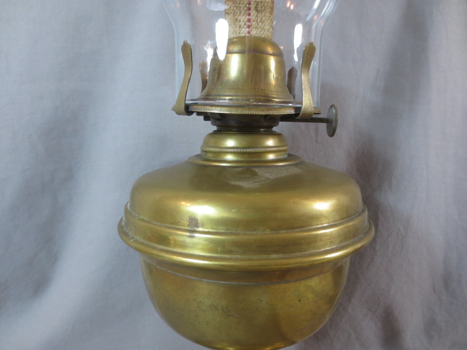 Antique Vintage British Made Oil Lamp & Chimney Shepards Hut Farmhouse