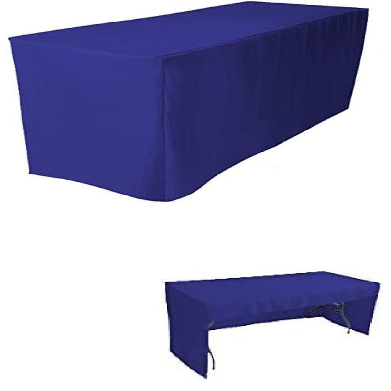 1 Pc 8 Feet Fitted Open Back Rectangular 3 96" x 30" (Rectangular) Royal Blue
