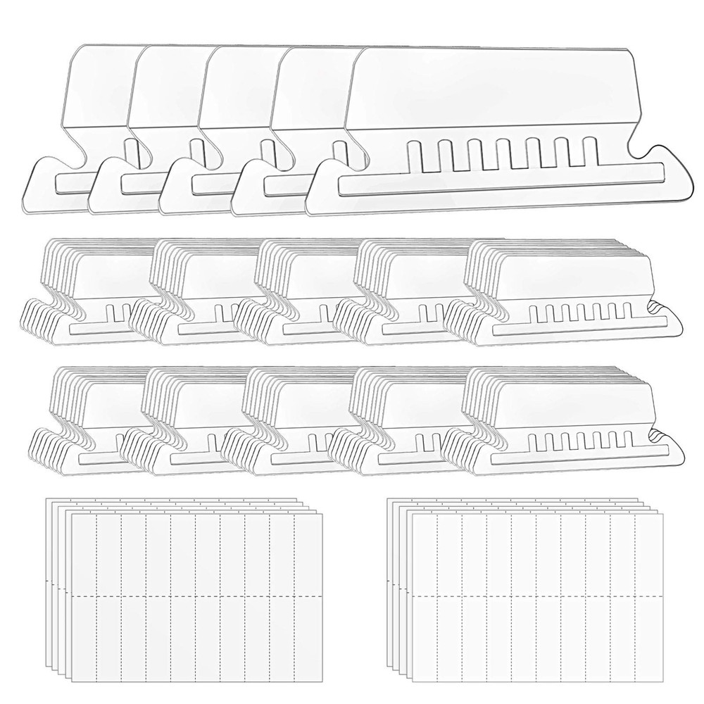 hupos File Folder Tabs, 100+200 Sets Hanging File Folder Tabs with Inserts fo...