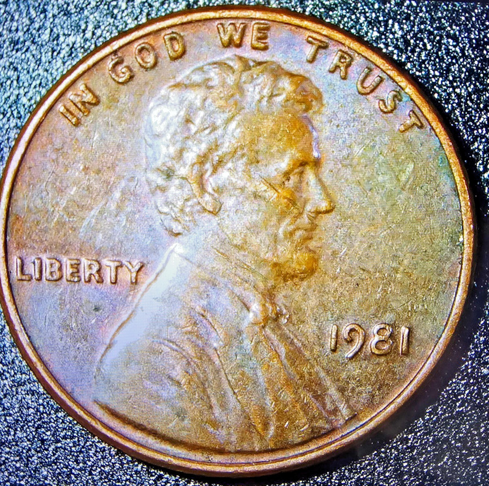 NM 1981 Lincoln Memorial Penny RD Obverse-Reverse Letters Errors