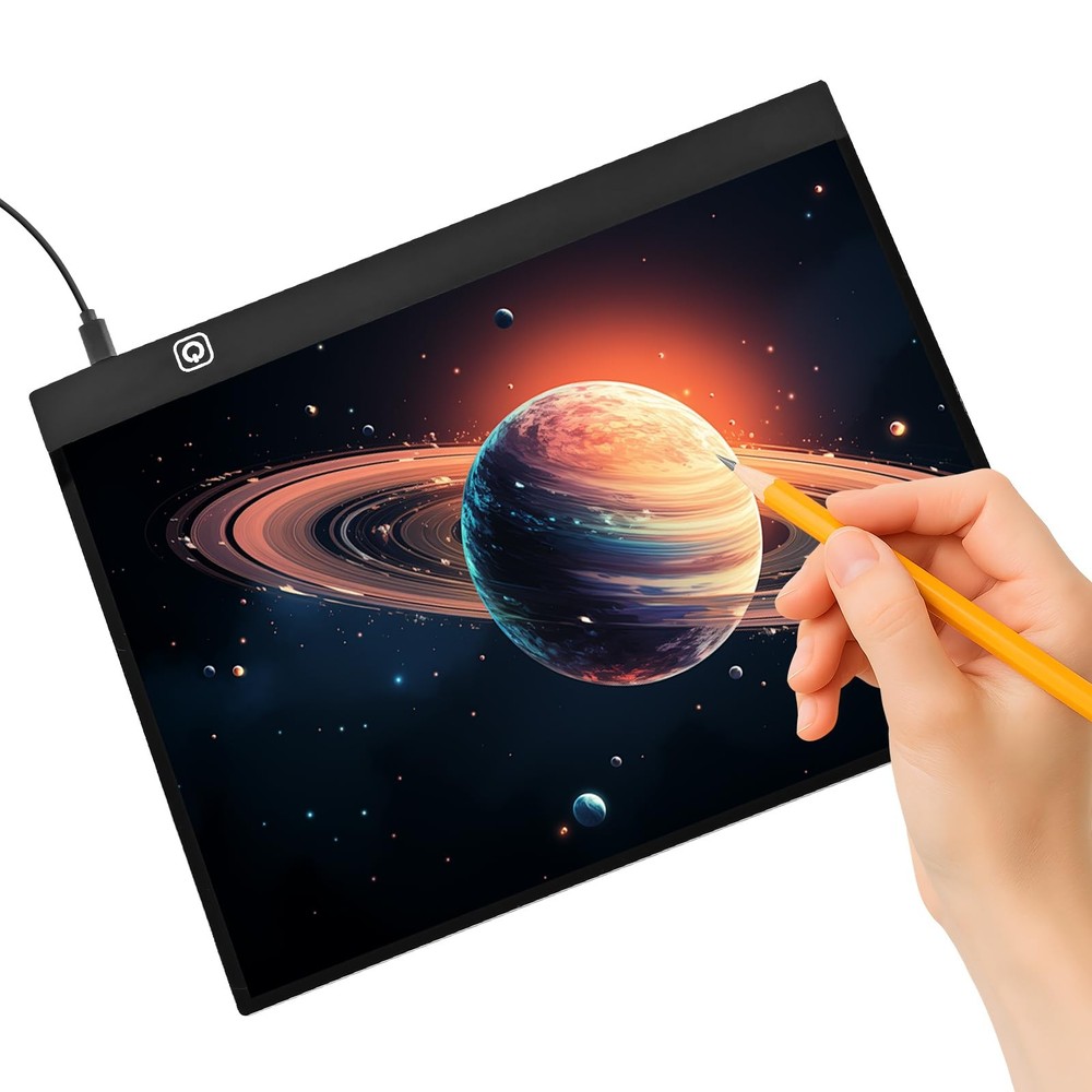 LED Light Box A4 Ultra Thin Adjustable USB Powered with 10 Sheets Tracing Paper