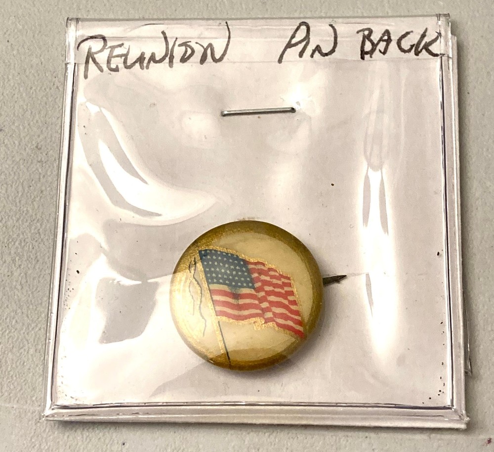 WWI AMERICAN FLAG CELLULOID PIN BACK