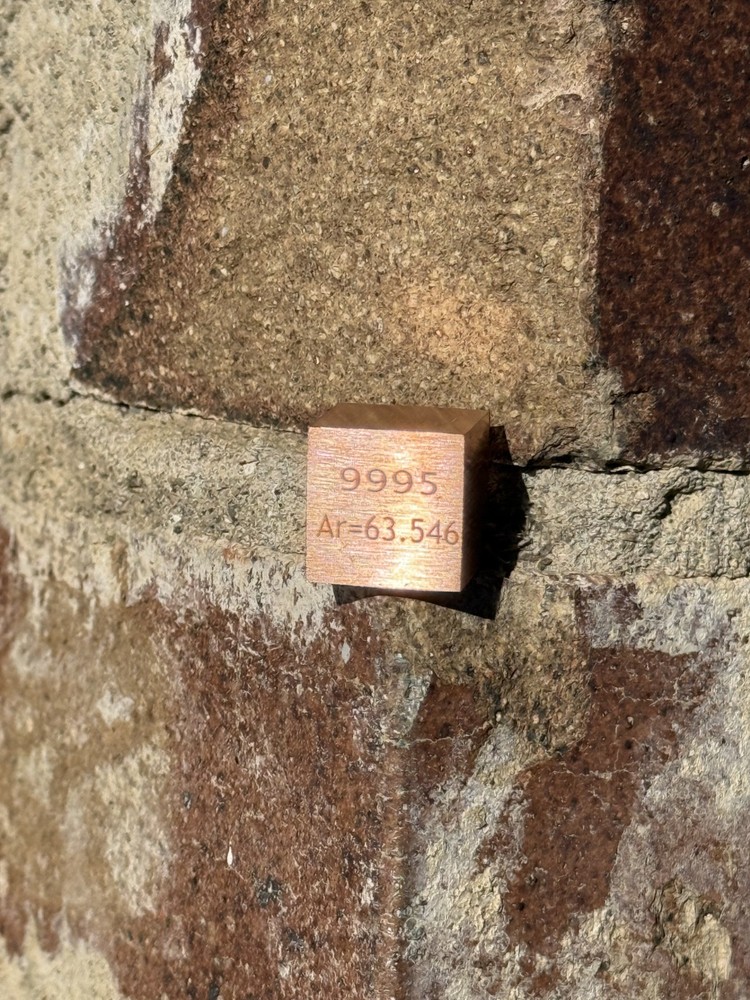 16mm Solid Copper Cube 36.7g | 1.18 Troy oz .999 Copper Element Cube
