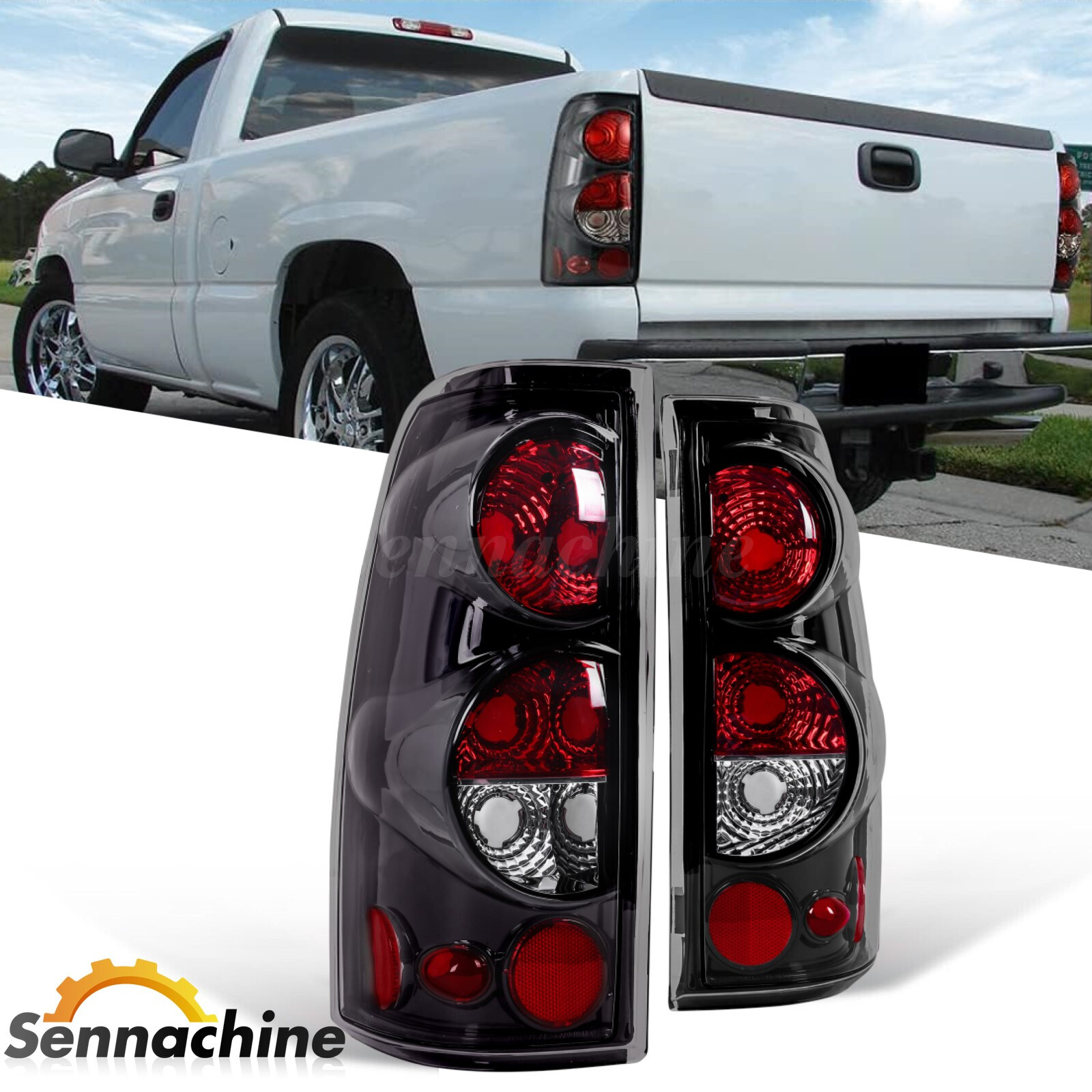 Pair Tail Lights Rear Brake Lamps L+R For 99-06 Chevy Silverado 1500 2500 3500