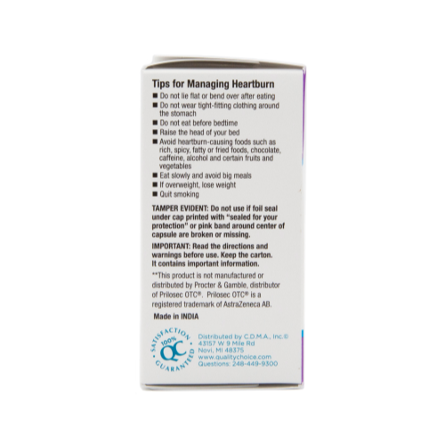 2 Pack Quality Choice Omeprazole Delayed Release Acid Reducer 20mg 42 Tabs Each