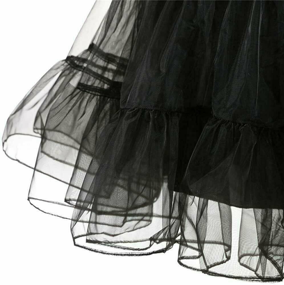50S Women Petticoat Underskirt Retro Crinoline Half Slips Rockabilly Tutu Skirt