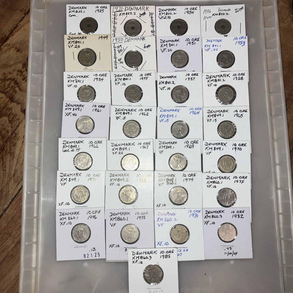 DENMARK 10 ORE--29 different