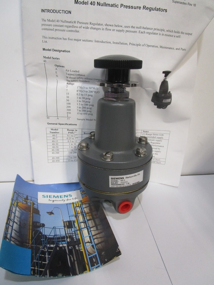 Siemens Nullmatic Pressure Regulator Model 40-2