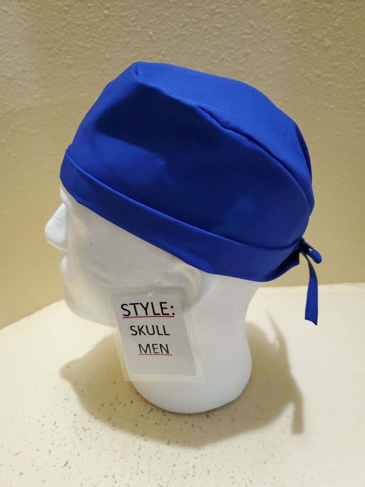 Solid Royal Blue Men's Skull/Chemo Surgical Scrub Hat/Cap Handmade