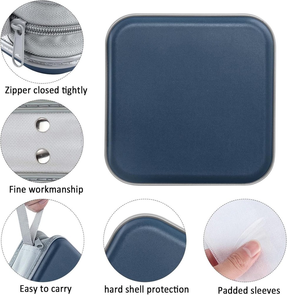 CD Case, 40 Capacity CD/DVD Case Holders Wallet Hard Plastic DVD Disc Cases Stor