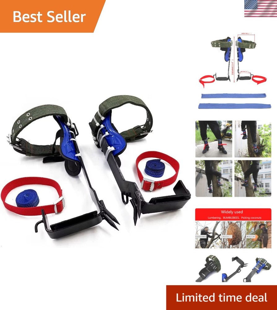 Portable Tree Climbing Spike Set with Harness for Beginners - Lightweight Design