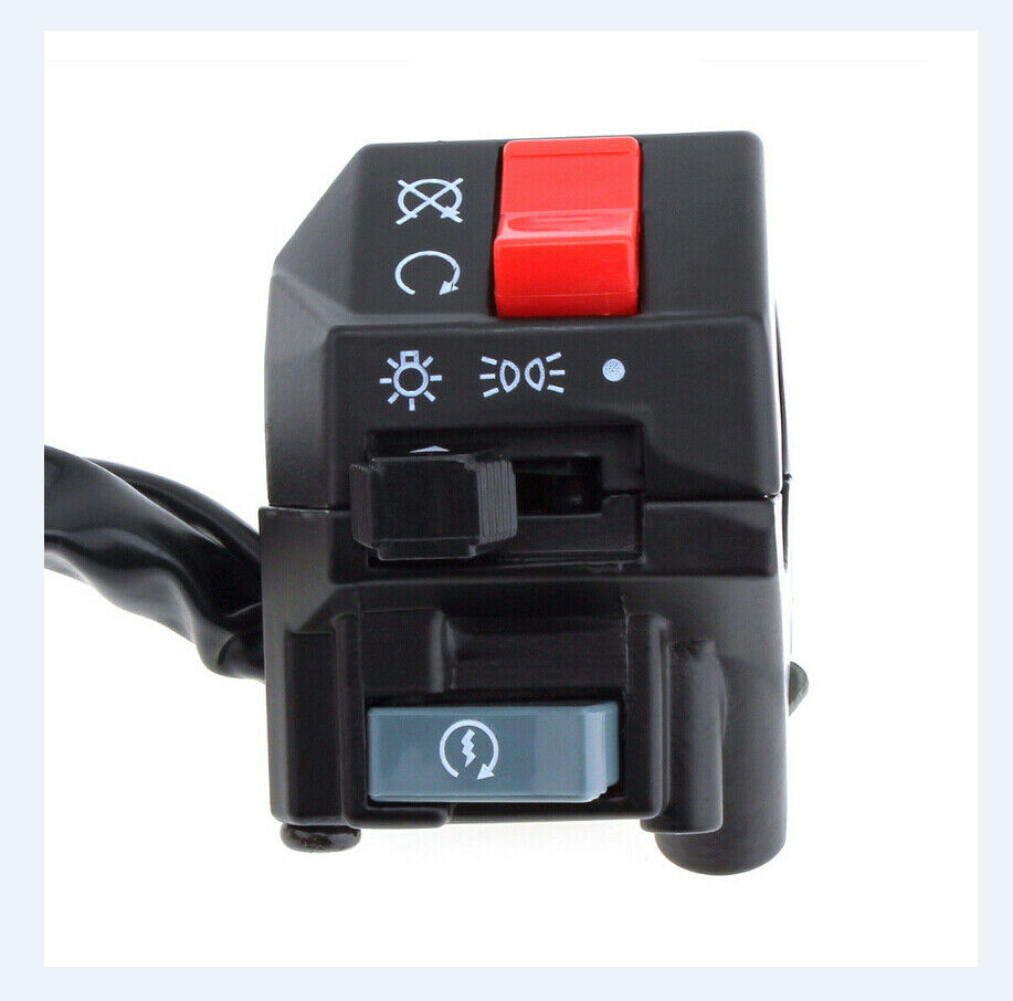 2X Motorcycle 7/8" Handlebar Horn/Low/High Beam Refit Switch Assembly Controller