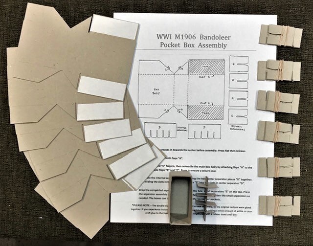 PRE-WAR / INTERWAR M1903 NEW REPLICA BANDOLEER REPACK KIT FOR 5 ROUND CLIPS