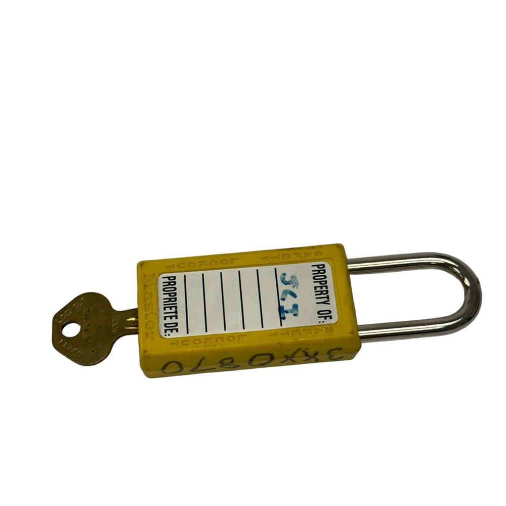 Master Lock Danger Locked Out Do Not Remove, Yellow,3 in