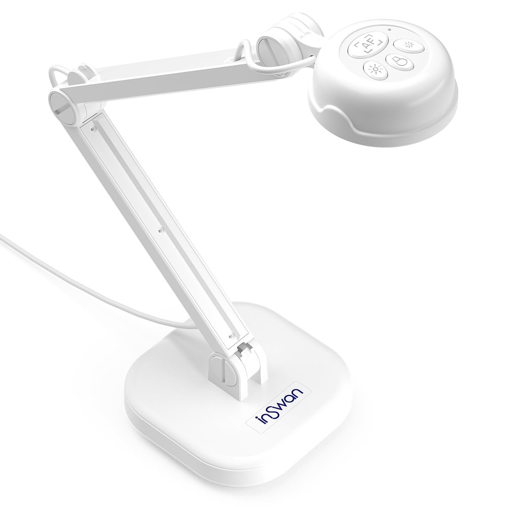 INS-1 Classic USB Document Camera/Webcam – 8MP, Auto Focus, LED, Mic, Perfect...