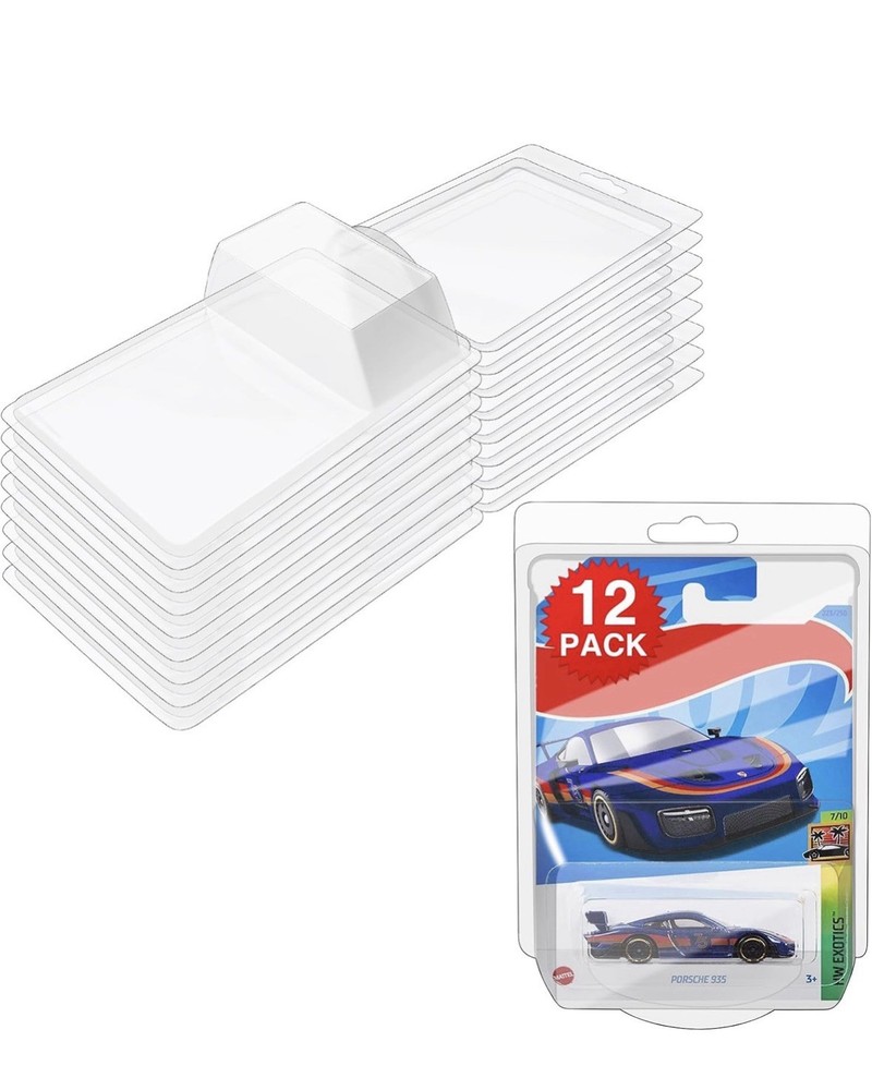 12Pack Clear Protector Case Plastic Display For Hot Wheels & Matchbox Basic Car