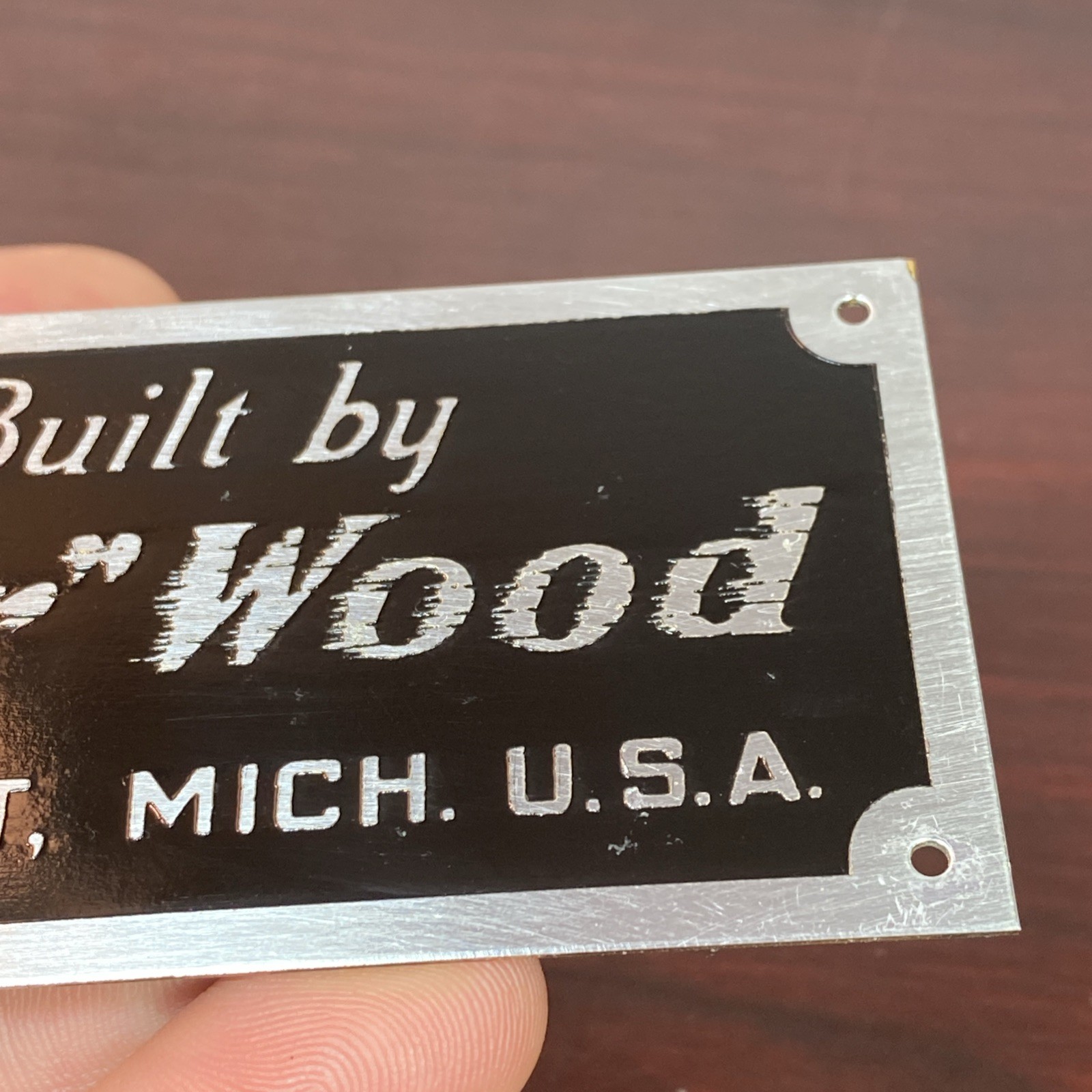 Gar Wood Detroit Mich USA Custom Motor Boats Nameplate Sign