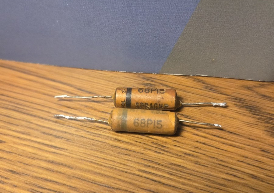 Sprague Wax Capacitor Pair .02 uf 200v TEST .025 /.030 Guitar Cap Fender Gibson