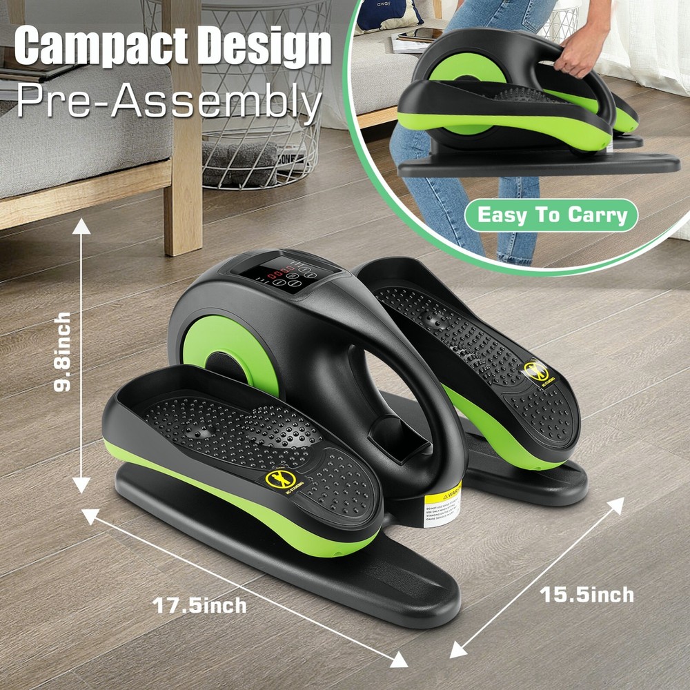 Under Desk Elliptical Machine Mini Elliptical Trainer w/Remote Control & LCD NEW