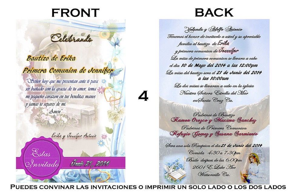5 PSD 5x7 Invitation Bautizos