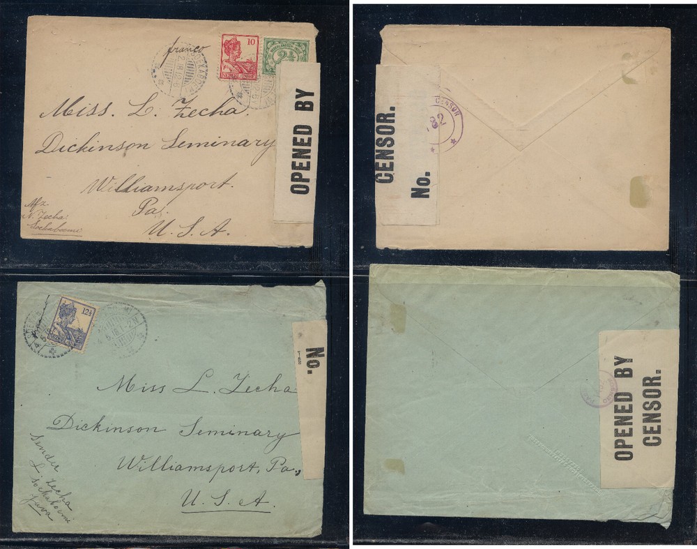 Netherlands  2 large  covers,   WW1   censor