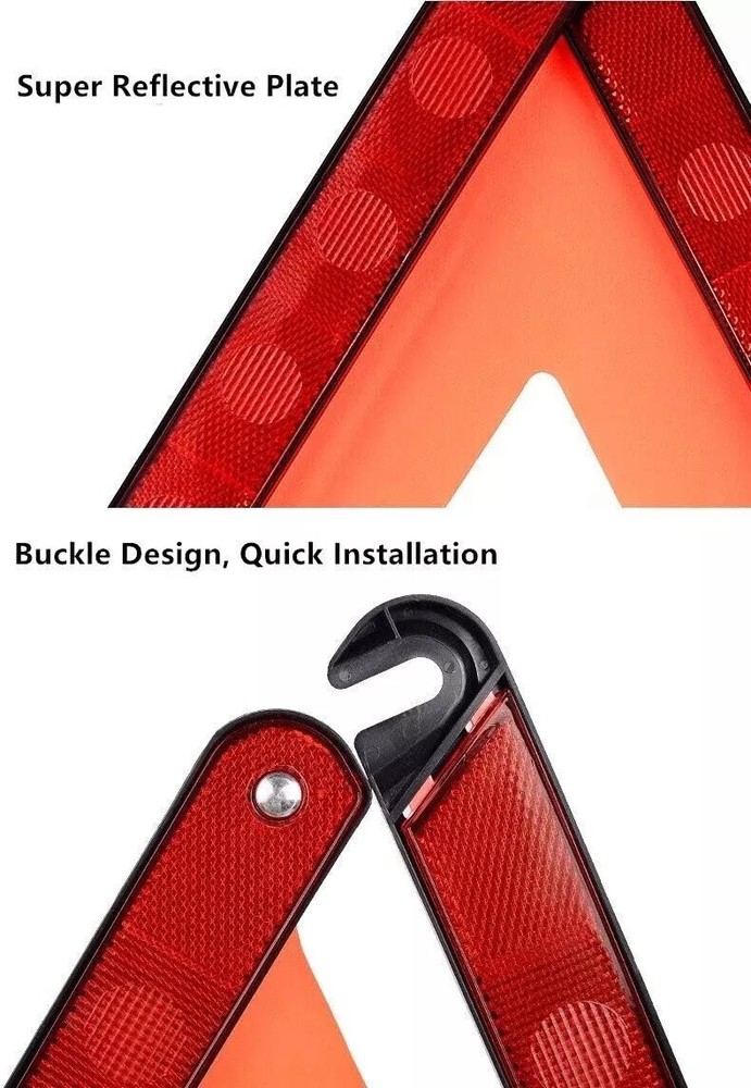Emergency Warning Triangle Reflector Road Roadside Hazard Triangles Safety Sign