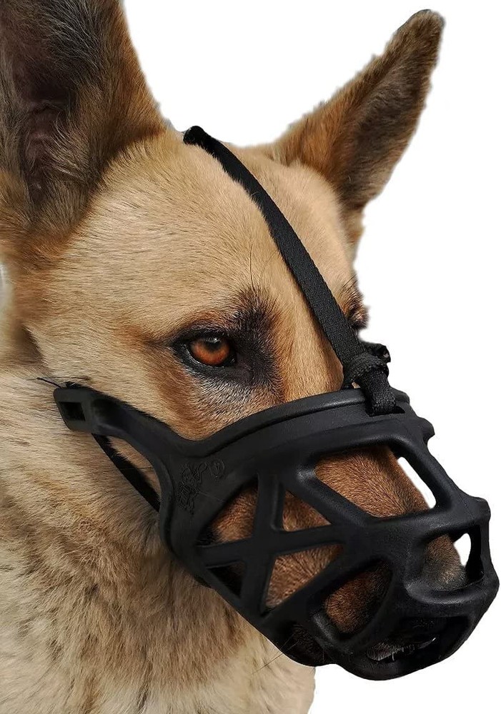Dog Muzzle, Breathable Basket Muzzle Dogs Stop Biting Barking Chewing Medium #4