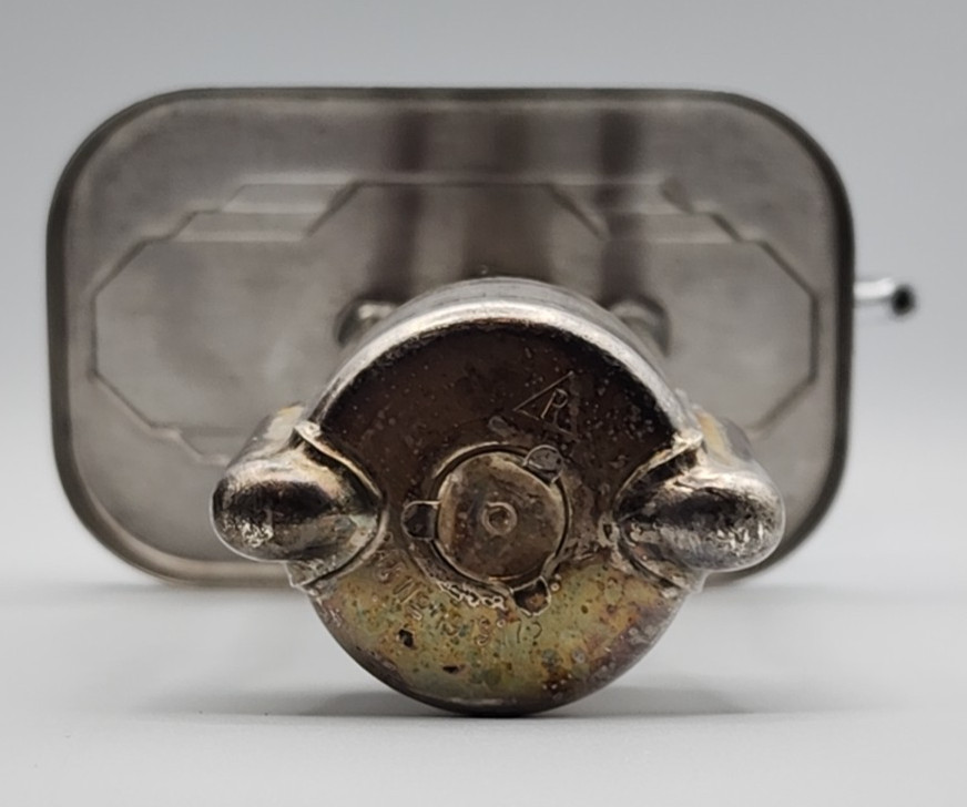 Hall Fountain Bar Liquor Dispenser Canister Pump Label "Brandy" Flaws READ BLUE