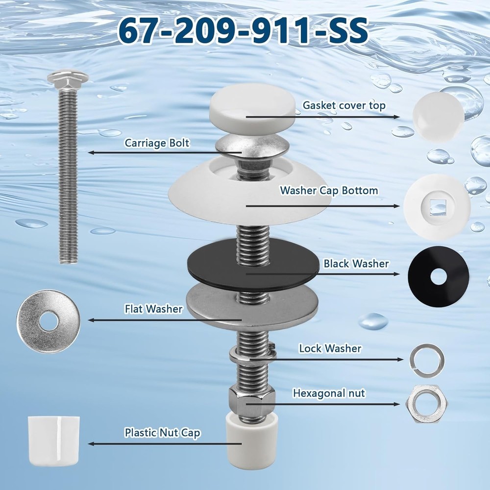 67-209-911-SS Replacement Kit for Two Hole Diving Boards - Complete & Easy Setup