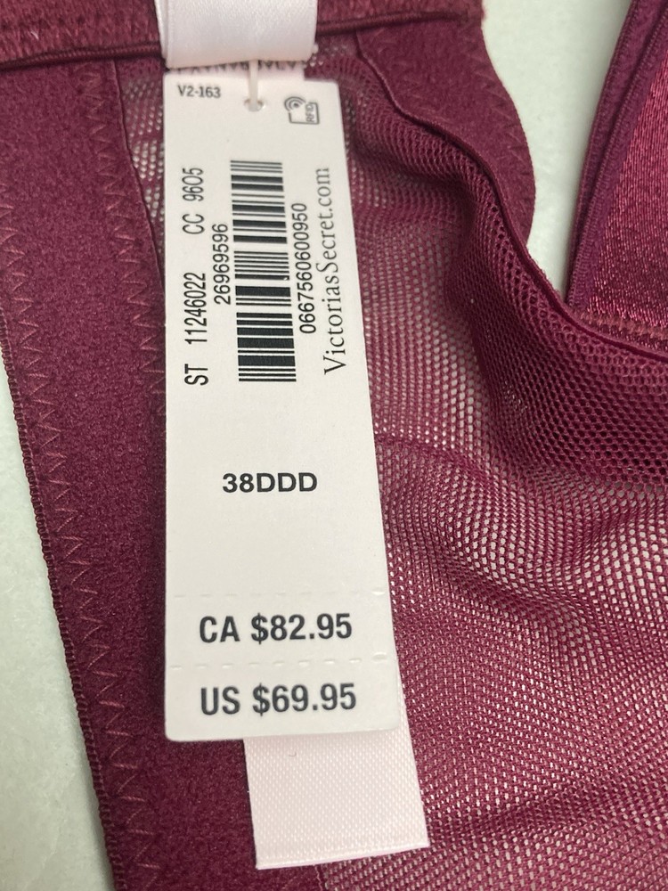 VS Bra Unlined Underwire Sparkle Strap Size 38 DDD